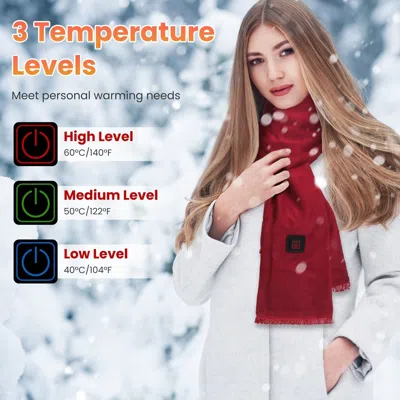 Majji Heated Scarf Usb Powered - 3 Heat Settings (low/medium/high), Soft Skin-friendly, Washable, Stylish  In Pink