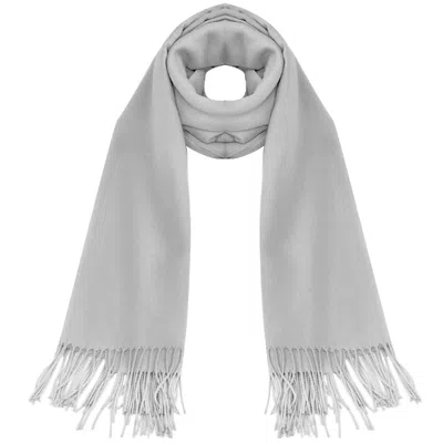 Majji Mens Womens Oversize Cashmere Wool Shawl Wraps Blanket Winter Solid Scarf Soft Pashmina 79" X 28" In Silver