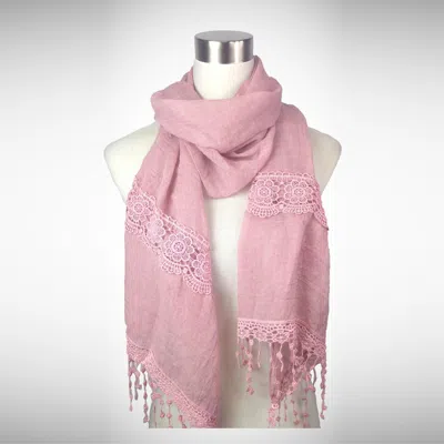 Majji Versatile Vintage Embroidered Scarf Experience Sweet Simplicity In Pink