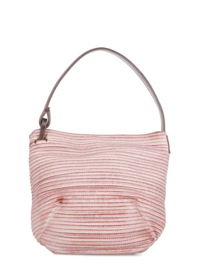 Majo Pink Leather Shoulder Bag