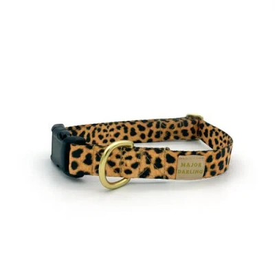 Major Darling Leopard Print Dog Collar In Black Nylon
