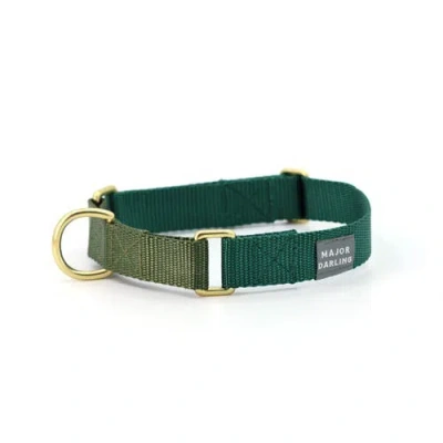 Major Darling Martingale Dog Collar In Forest + Olive