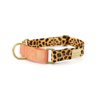 Major Darling Martingale Dog Collar In Leopard + Peach