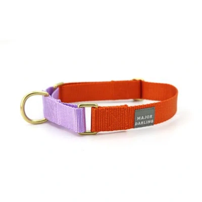 Major Darling Martingale Dog Collar In Orange + Lilac