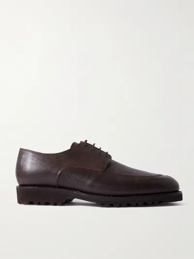 Majordome L88 Split-toe Cross-grain Leather Derby Shoes In Brown