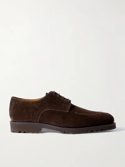 Majordome M32 Split-toe Nubuck Derby Shoes In Brown