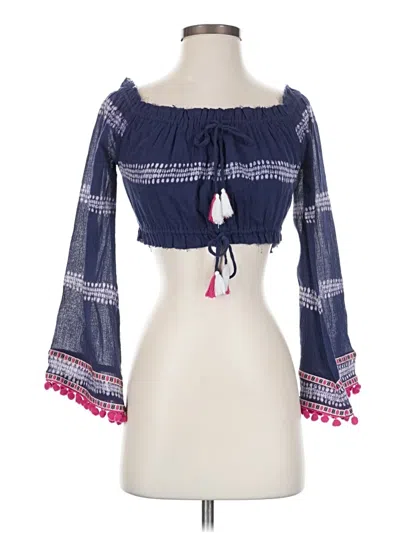 Pre-owned Majorelle 3/4 Sleeve Blouse In Blue