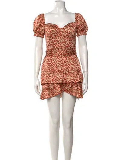 Pre-owned Majorelle Animal Print Mini Dress In Red