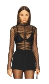 Majorelle Astrid Sheer Bodysuit In 블랙