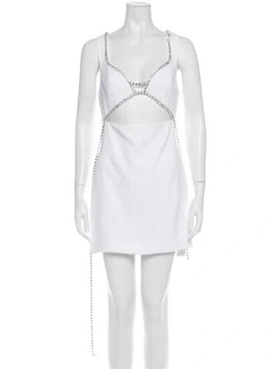 Pre-owned Majorelle Asymmetrical Mini Dress In White