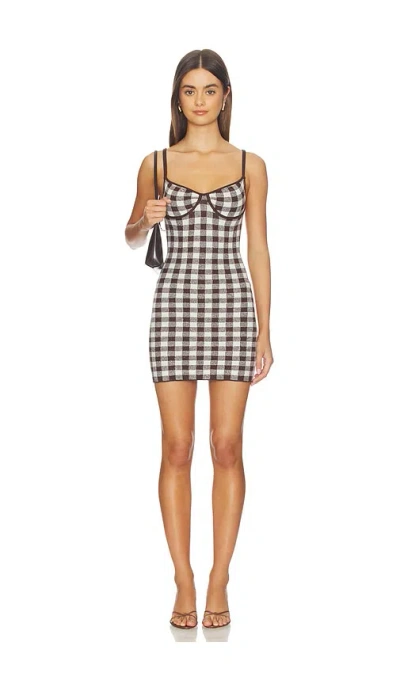 Majorelle Aubreigh Knit Mini Dress In Brown