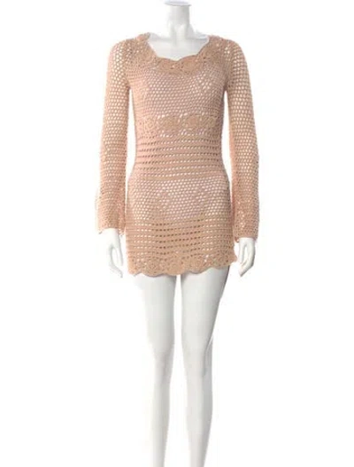 Pre-owned Majorelle Bateau Neckline Mini Dress In Neutral