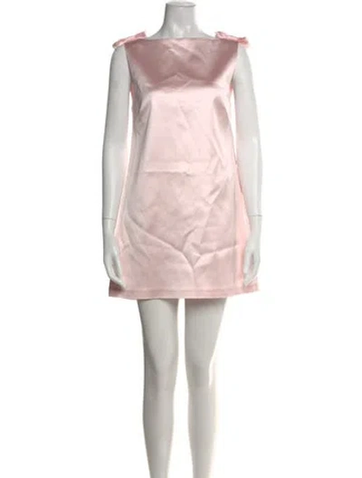 Pre-owned Majorelle Bateau Neckline Mini Dress In Pink