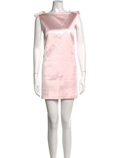 Pre-owned Majorelle Bateau Neckline Mini Dress In Pink
