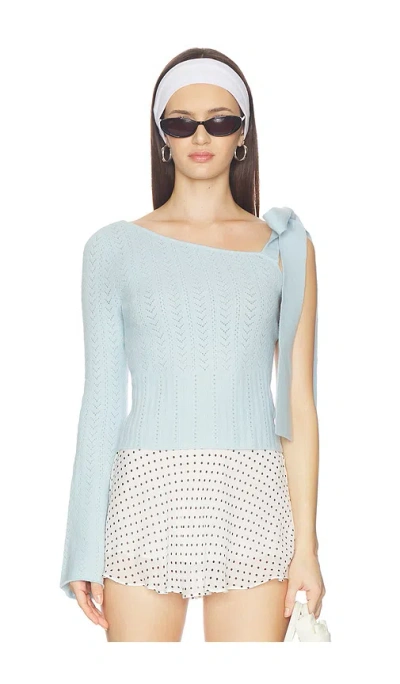 Majorelle Belle Bow Tie Sweater In Blue