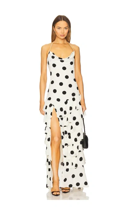 Majorelle Brandin Gown In Cream & Black Dot