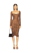 Majorelle Chica Midi Dress In 豹纹