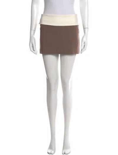 Pre-owned Majorelle Colorblock Pattern Mini Skirt In Brown
