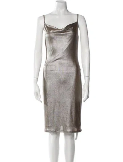 Pre-owned Majorelle Cowl Neck Knee-length Dress