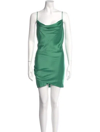 Pre-owned Majorelle Cowl Neck Mini Dress In Green