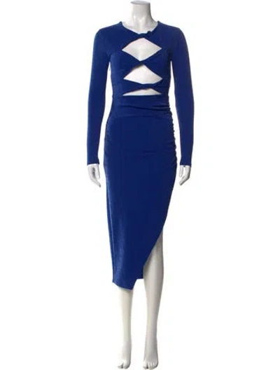 Pre-owned Majorelle Crew Neck Long Dress In Blue