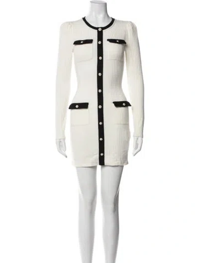 Pre-owned Majorelle Crew Neck Mini Dress In White