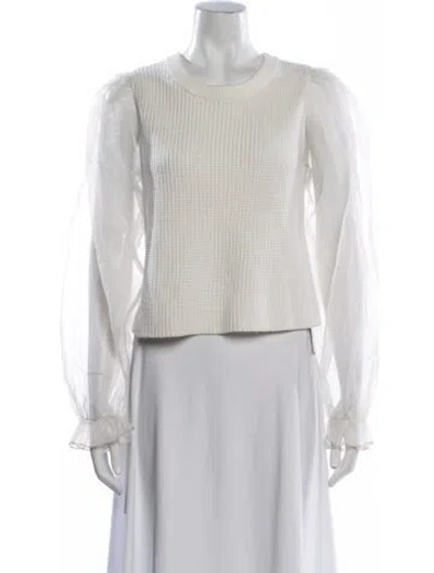Pre-owned Majorelle Crew Neck Sweater In White