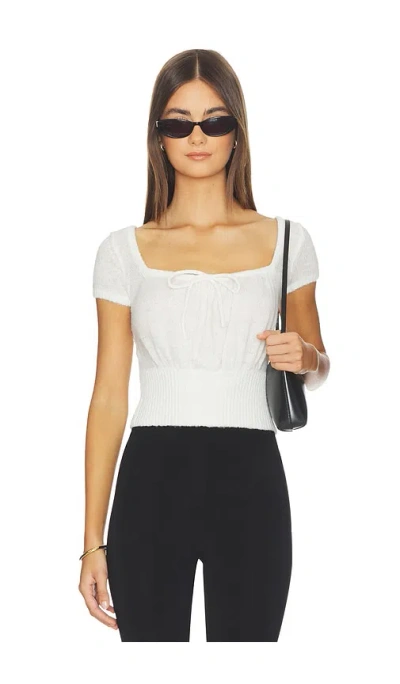 Majorelle Denise Short Sleeve Sweater In White