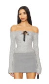 Majorelle Eve Off Shoulder Top In 헤더 그레이