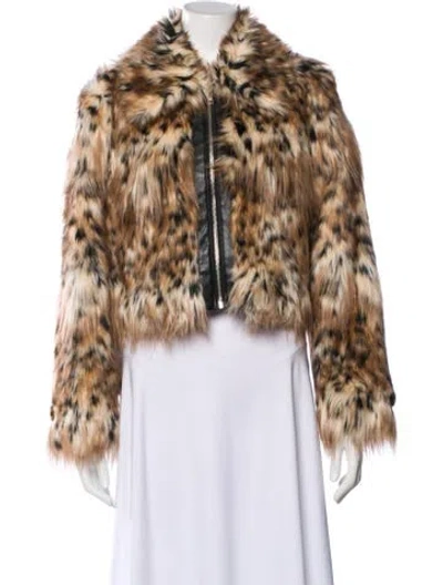 Pre-owned Majorelle Faux Fur Animal Print Faux Fur Jacket