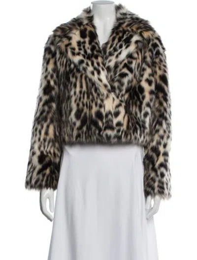 Pre-owned Majorelle Faux Fur Animal Print Faux Fur Jacket In Multicolor