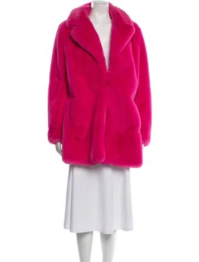Pre-owned Majorelle Faux Fur Coat In Pink