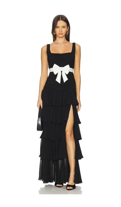 Majorelle Flora Gown In Black
