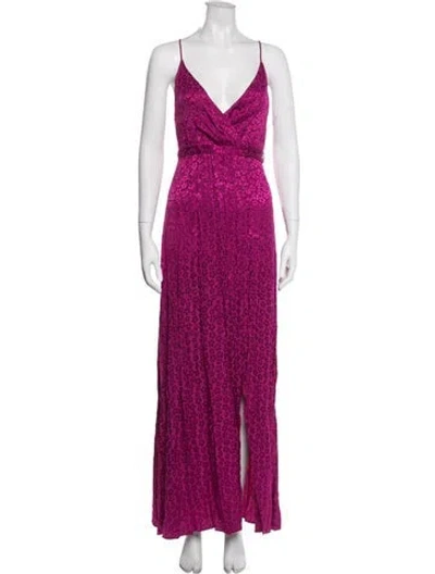 Pre-owned Majorelle Floral Print Long Dress In Pink