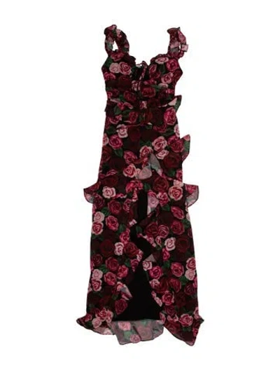 Pre-owned Majorelle Floral Print Long Dress In Red