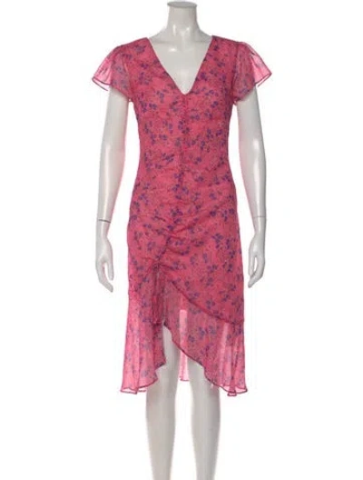 Pre-owned Majorelle Floral Print Midi Length Dress In Pink