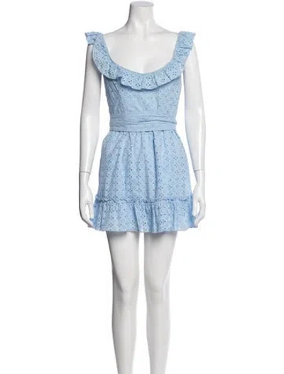 Pre-owned Majorelle Floral Print Mini Dress In Blue