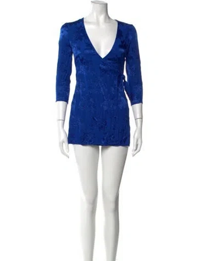 Pre-owned Majorelle Floral Print Mini Dress In Blue