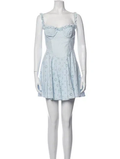 Pre-owned Majorelle Floral Print Mini Dress In Blue