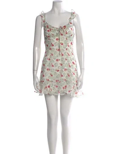 Pre-owned Majorelle Floral Print Mini Dress In Neutral