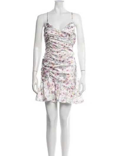 Pre-owned Majorelle Floral Print Mini Dress In Neutral