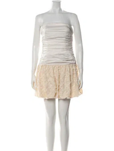Pre-owned Majorelle Floral Print Mini Dress In Neutrals