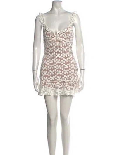 Pre-owned Majorelle Floral Print Mini Dress In Neutrals