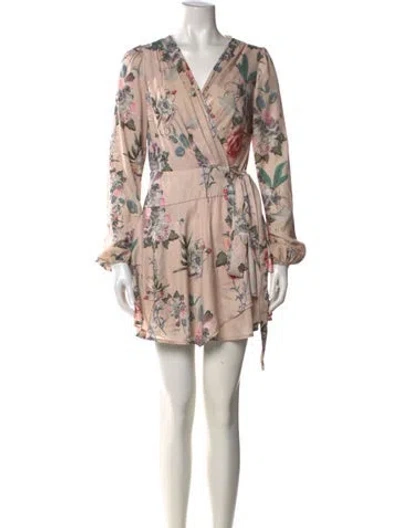 Pre-owned Majorelle Floral Print Mini Dress In Pink