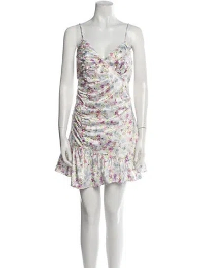 Pre-owned Majorelle Floral Print Mini Dress In Purple