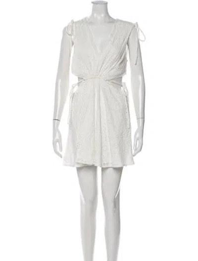 Pre-owned Majorelle Floral Print Mini Dress In White