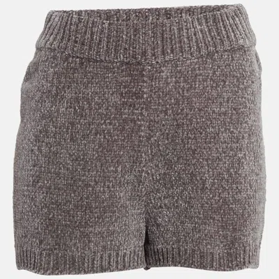 Majorelle Grey Rib Knit Denitza Chenille Shorts In Gray
