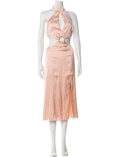 Pre-owned Majorelle Halterneck Long Dress In Pink
