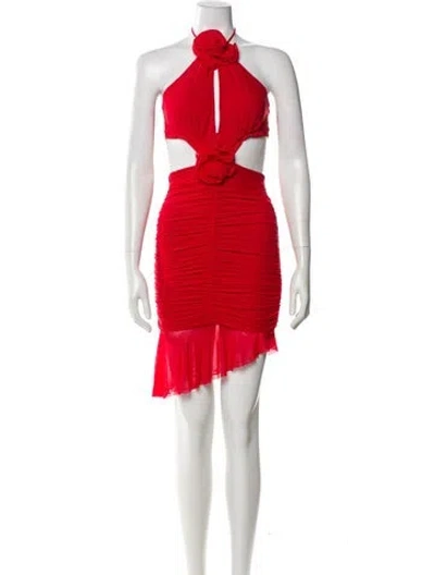 Pre-owned Majorelle Halterneck Mini Dress In Red