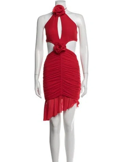 Pre-owned Majorelle Halterneck Mini Dress In Red
